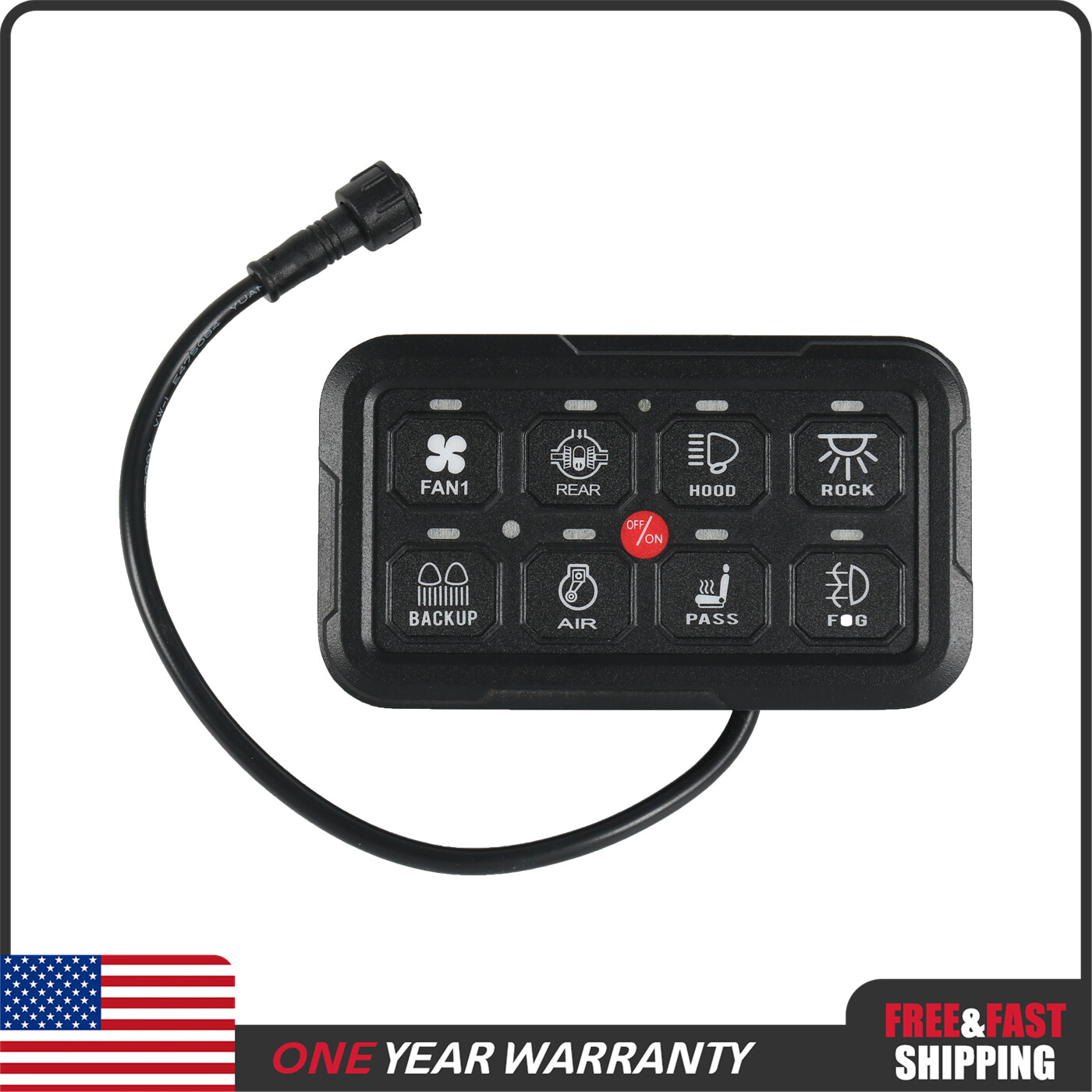 Automatic Dimmable Off Road Light Controller 8 Gang Led Switch Panel Set New