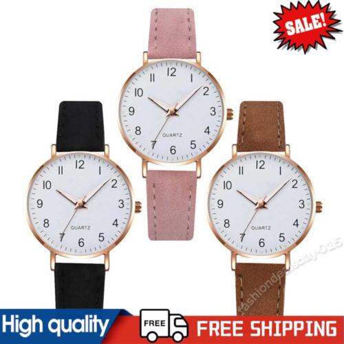 Women Glow in The Dark Round Dial Wrist Watch Convenient for Casual Daily Office - Picture 1 of 16