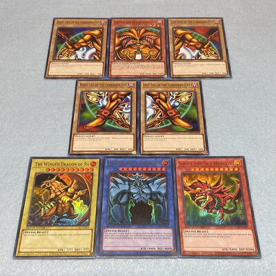 Yugioh Complete Exodia the Forbidden One + Original Egyptian God Card
