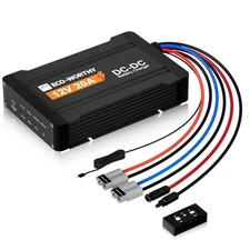 ECO-WORTHY 12V 20A DC to DC Battery Charger with MPPT, Dual Input On-Board Ba...
