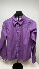 Wrangler Women's Purple Western Show Shirt Long Sleeve 100% Cotton Size L