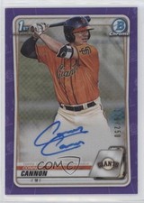 2020 Bowman Chrome Prospects Purple Refractor 179/250 Connor Cannon Auto v9t