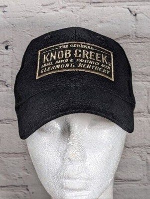Knob Creek Bourbon Whiskey Strapback Black Baseball Cap Hat Kentucky logo