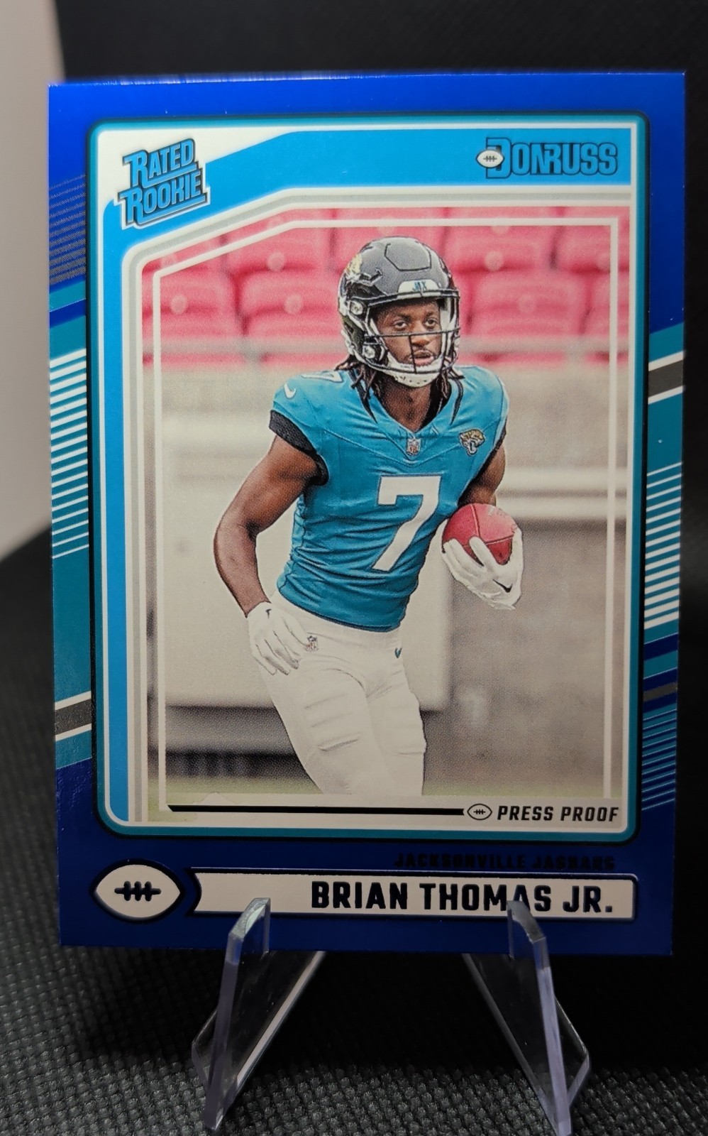 2024 Panini Donruss - Rated Rookie Brian Thomas Jr. #313 Blue Press Proof (RC)