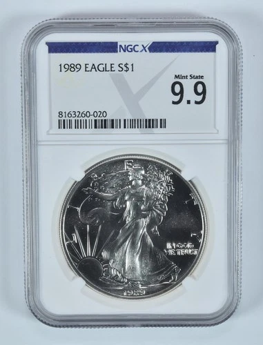 1989 American Silver Eagle Mint State 9.9 NGC X NGCX *9744