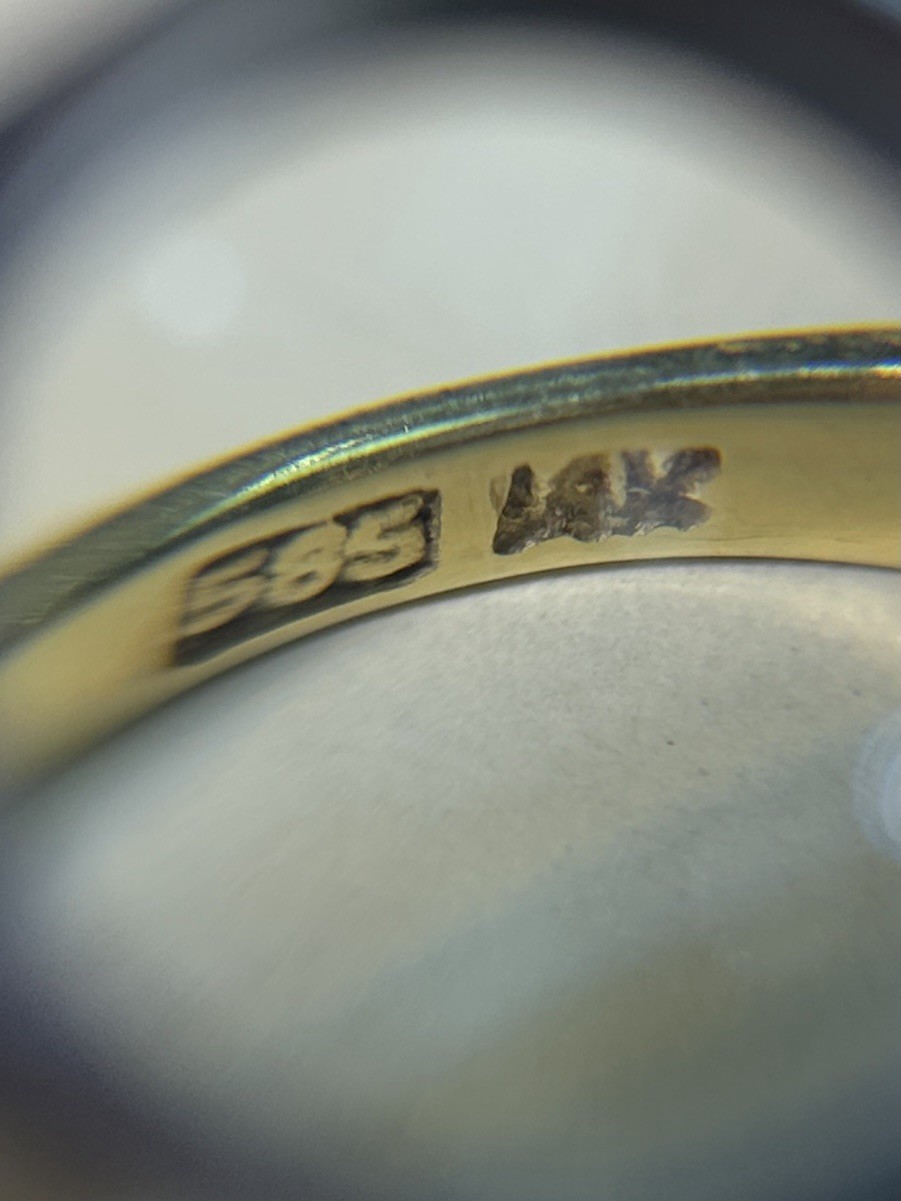 Solid 14K Yellow Gold Flower Ring & Ruby, Sz 6.5 - image 5