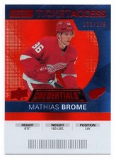 2020-21 UD Credentials Mathias Brome Rookie Debut Ticket Access Orange 133/149 