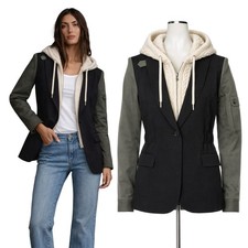  698 VERONICA BEARD Military Dickey Blazer Jacket Sz 2 Black