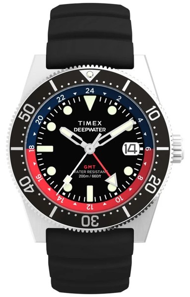 Timex Deepwater Reef 200 Gmt (41 Mm) Schwarzes Zifferblatt / Schwarzes-image
