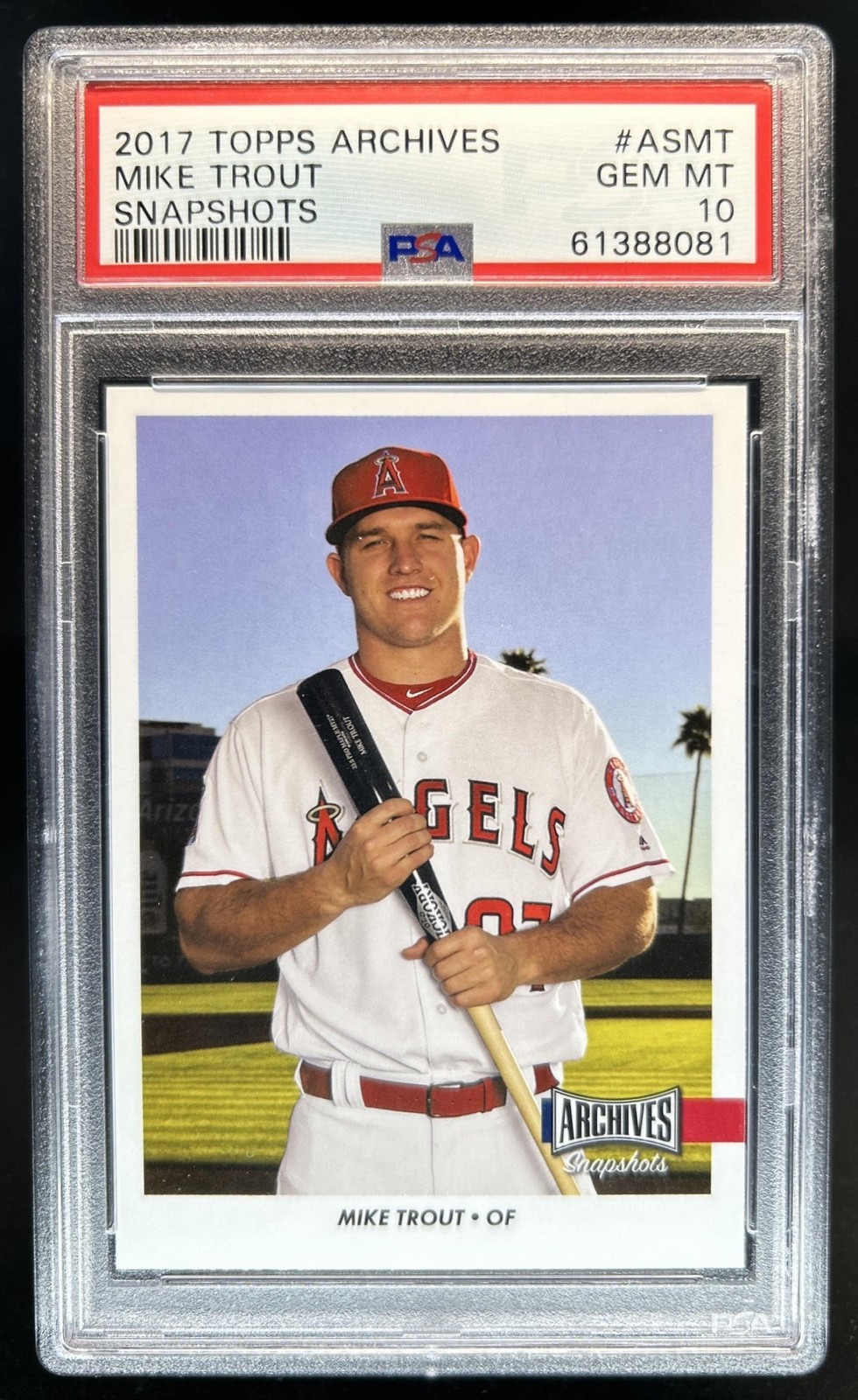 2017 Topps Archives Snapshots Mike Trout #AS-MT Angels PSA 10 GEM MINT