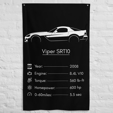 Viper SRT10 2008 Car Silhouette Flag 3x5 ft Garage Banner Man Cave Wall Decor