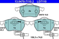 Bremsbelagsatz Scheibenbremse ATE Ceramic 13.0470-7110.2 für AUDI A4 A6 B6 B7 VW