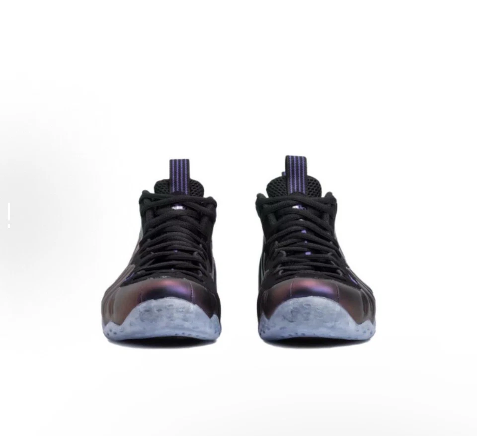 Zapatillas Nike Little Foamposite One Berenjena Púrpura, Tallas Ps FJ1256-001 Sin Tapa Foto 3 de 4