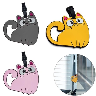 Étiquette De Valise Chat Porte-Nom En Silicone Pour Enfants - Photo 1/4