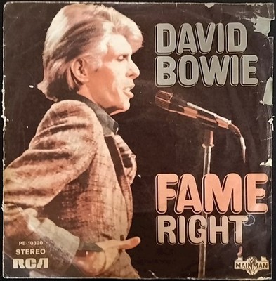 DAVID BOWIE   1975 PORTUGAL Import Picture Sleeve 45   Fame / Right BIEM Versin