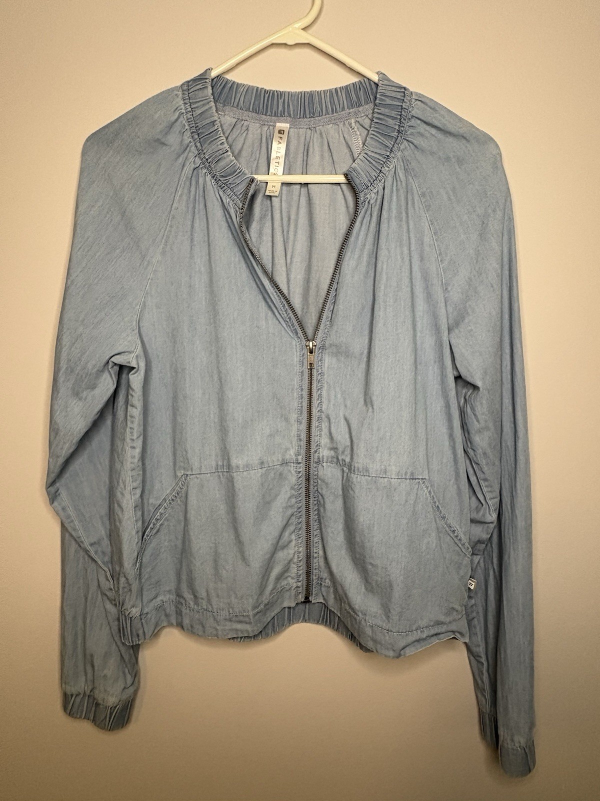 Women’s Fabletics Francesca denim zip up jacket s… - image 1