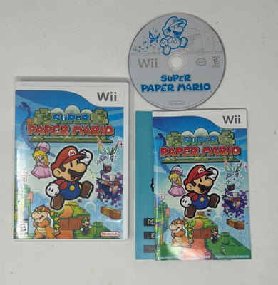 Super Paper Mario COMPLETE (Nintendo Wii, 2007) CIB with Manual