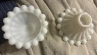 Vtg White Milk Glass Candle Holders (Pair) — photo 3