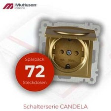 Economy set 72 x Schuko sockets with hinged lid and child lock and flush-mounted