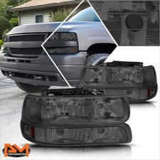 For 99-02 Chevy Silverado00-06 Suburban Bumper Headlightlamp Amber Side Smoked