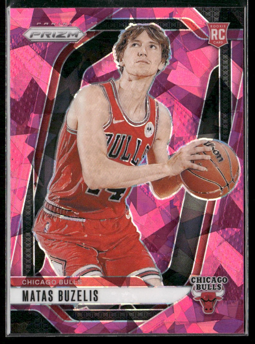 Matas Buzelis 2024-25 Panini Prizm Prizms Pink Ice #252 Chicago Bulls