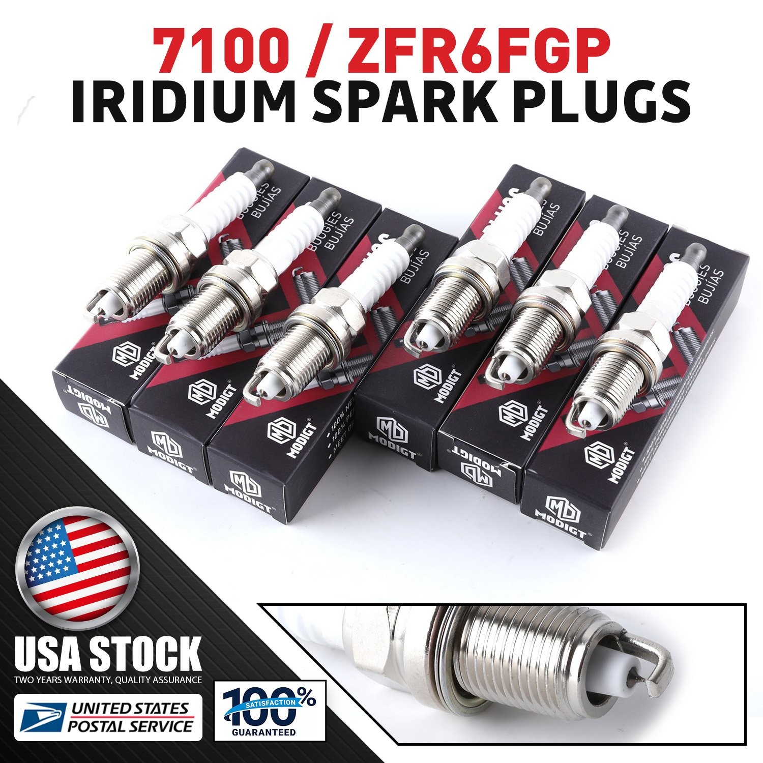 6Pcs High Power Iridium Spark Plugs For NGK 7100 ZFR6FGP FOR DODGE JEEP 3.7L V6