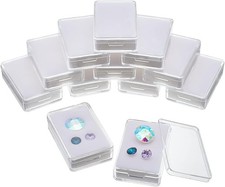 NBEADS 12 Pcs Gemstone Display Box, 1.45x2.24x0.6 Transparent White-Rectangle