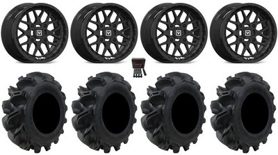 Valor V03 14'' Wheels Black 28'' Vampire EDL Tires Can-Am Defender