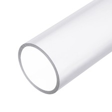 Clear PVC Pipe, High Impact Rigid Tube, 2.68" ID  2.95" OD  1.08ft