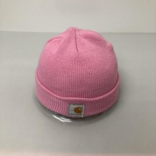 Carhartt Beanie Knit Hat Pink Cuffed Logo One Size Toddler Girls Acrylic Winter