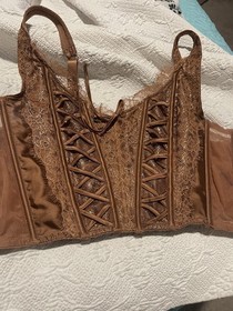 Victoria&rsquo;s Secret Sz XL Very sexy Caramel Kiss Brown Corset Bustier Unlined 