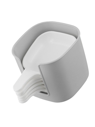 White Dishes with Handles and Storage Rack Perfect for Dipping Set of 6 - Picture 13 of 23