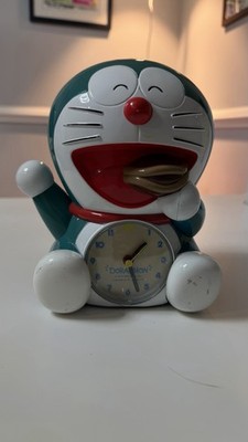 Doraemon Vintage Alarm Clock Eating Dorayaki Heisei Retro Rare Kawaii Working