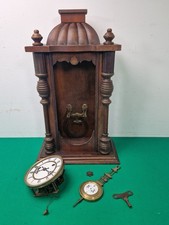 Vintage 8-Day Junghans B12 Vienna Wooden Wall Clock for Restoration
