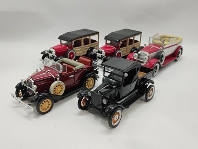 Lot Of 5 1:32 Scale Model A, Model T, Ford Wagon & Lincoln Conv. 4 PARTS REPAIR