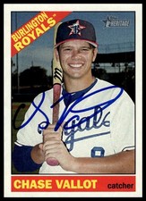 Chase Vallot 2015 Topps Heritage Minors #39 Burlington Royals Auto Signed Card