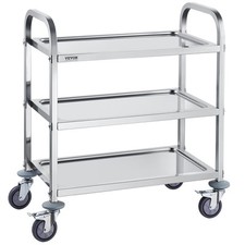 VEVOR 3-Tier Stainless Steel Cart Mobile Lab Utility Cart 400 lbs for Lab Clinic