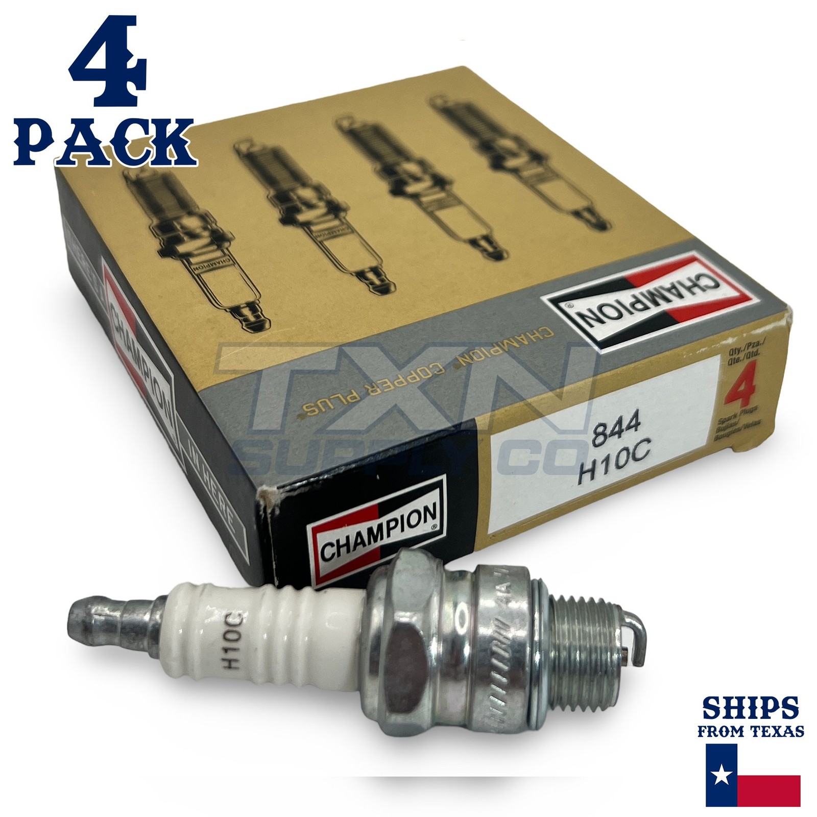 Champion 844 Copper Plus Spark Plug H10C - 4 Pack