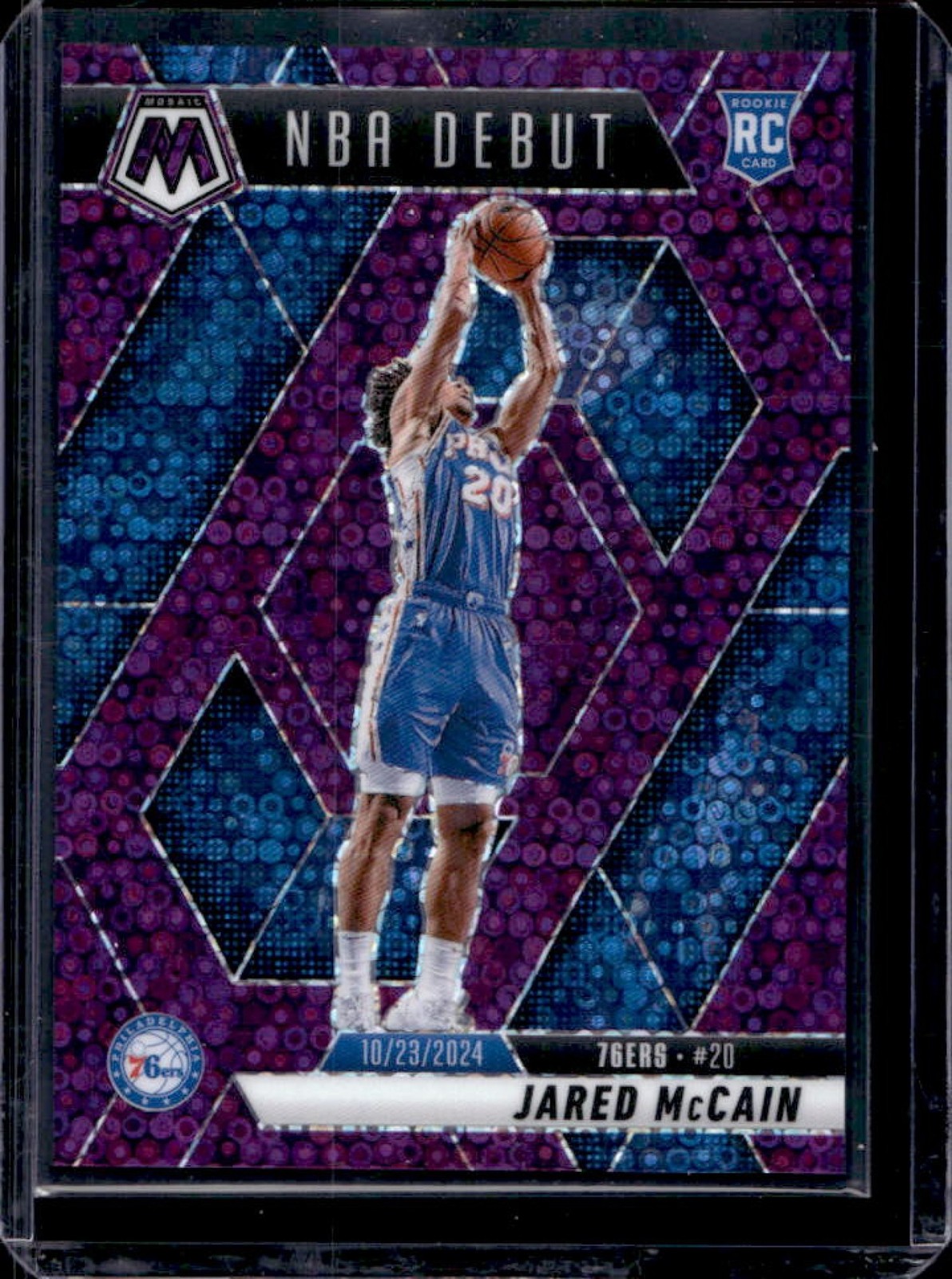 2024-25 Mosaic Jared McCain RC Fast Break Purple NBA Debut #36/50 76ers