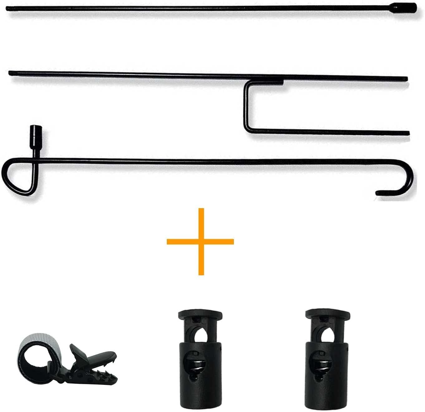 Garden Flag Stand-Holder-Pole With Flag Stopper & Clip Waterproof Powder