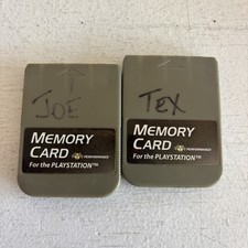 Two Untested Performance Memory Cards for Sony PlayStation 1 Grey