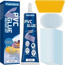 Air Mattress Patch Kit, Waterproof Vinyl Repair Kit, High Strength PVC Adhesive 