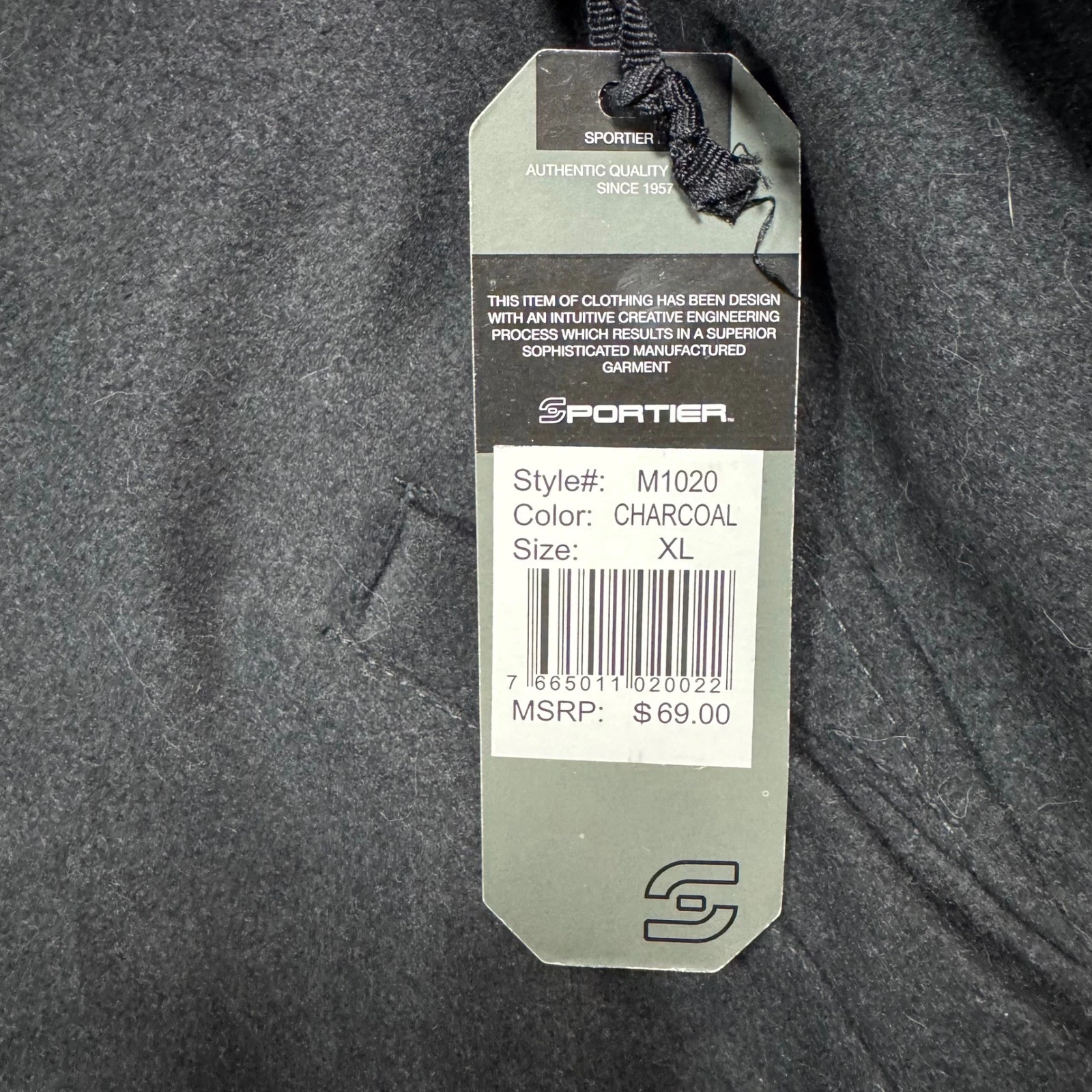 NWT Sportier Bomber Jacket Mens XL Charcoal Wool Blend Snap Front Gray image 3