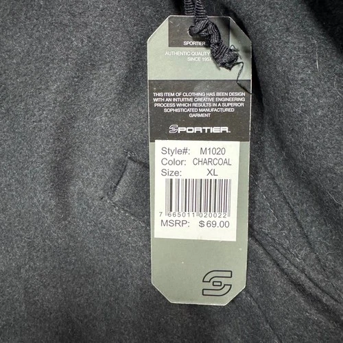 NWT Sportier Bomber Jacket Mens XL Charcoal Wool Blend Snap Front Gray image 3