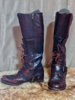 SENDRA Womens Knee-High Spanish Leather Zip-Up Riding BOOTS 7.5 (EUR 38)