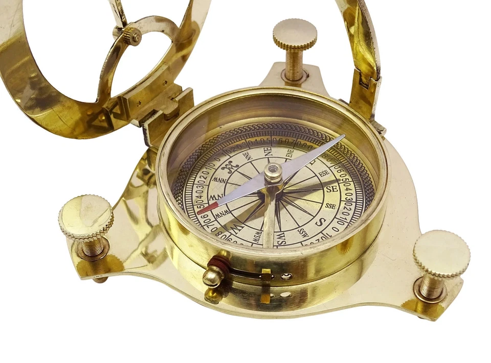 RELOJ DE SOL NÁUTICO BRÚJULA DE LATÓN VINTAGE ANTIGUO NAVEGACIÓN MARÍTIMA BRÚJULA REGALO Foto 3 de 3