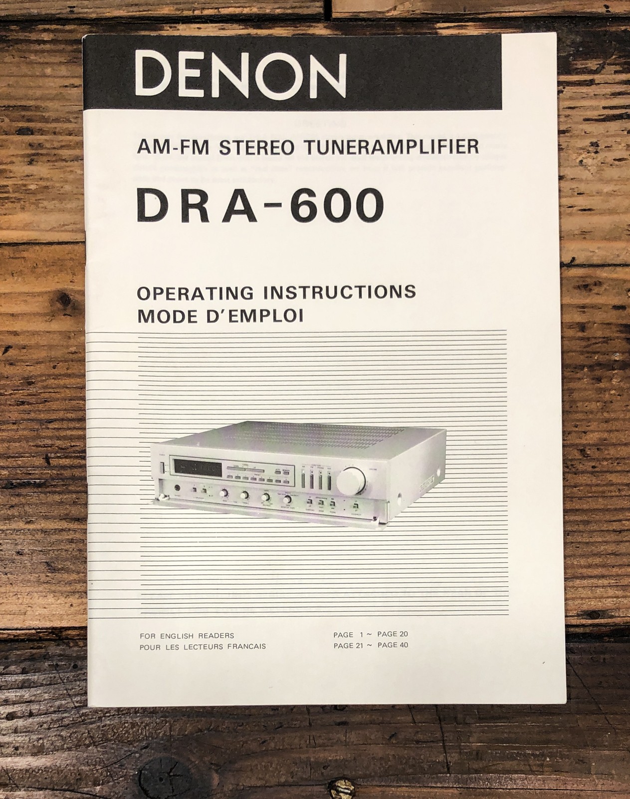 Denon DRA-600 vintage audio equipment - eBay listing photo 2