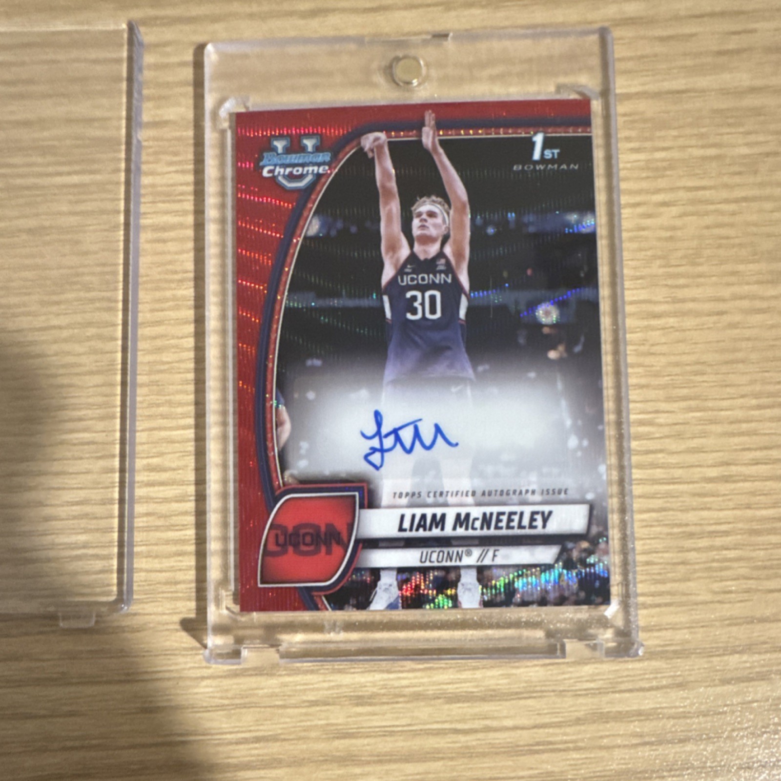 Topps Bowman University Chrome 2024-25 Autograph Liam McNeeley #52 UConn Basket…