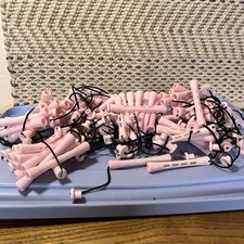 Lot Of 105 Pcs Vtg Plastic Perm Rods Pink