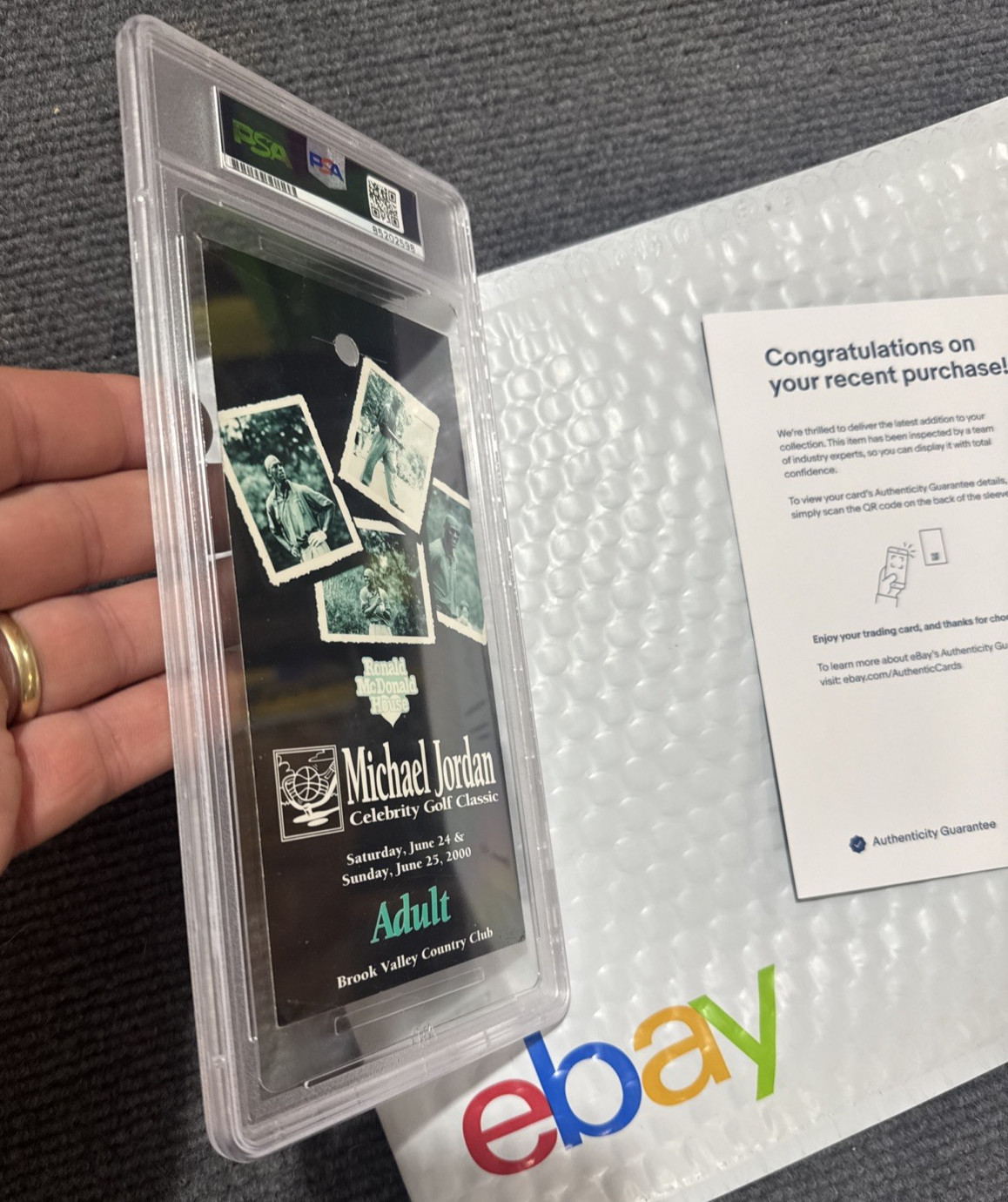 Michael Jordan Autograph PSA DNA Authentic Original Golf Ticket Card Auto MJ view 20